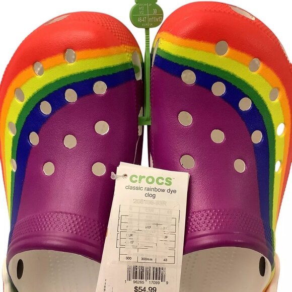 New Crocs Classic Rainbow Dye Clog Pride Mens Size 12 NWT main image 6